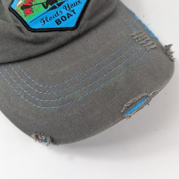 Idaho Trucker Hat "Whatever Floats Your Boat" Mesh Snapback Blue Gray One Size - Picture 9 of 16